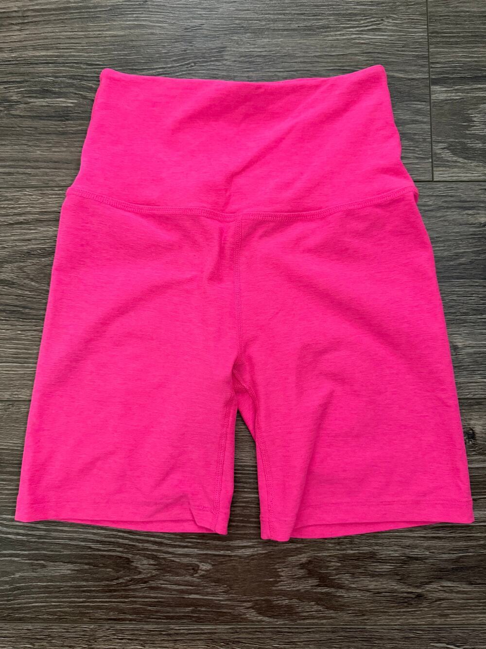 Beyond Yoga Women's Spacedye At Your Leisure High Waisted 7" Biker Short Pink